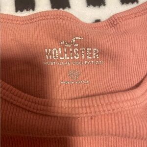 Hollister Ribbed Knit Top in Coral